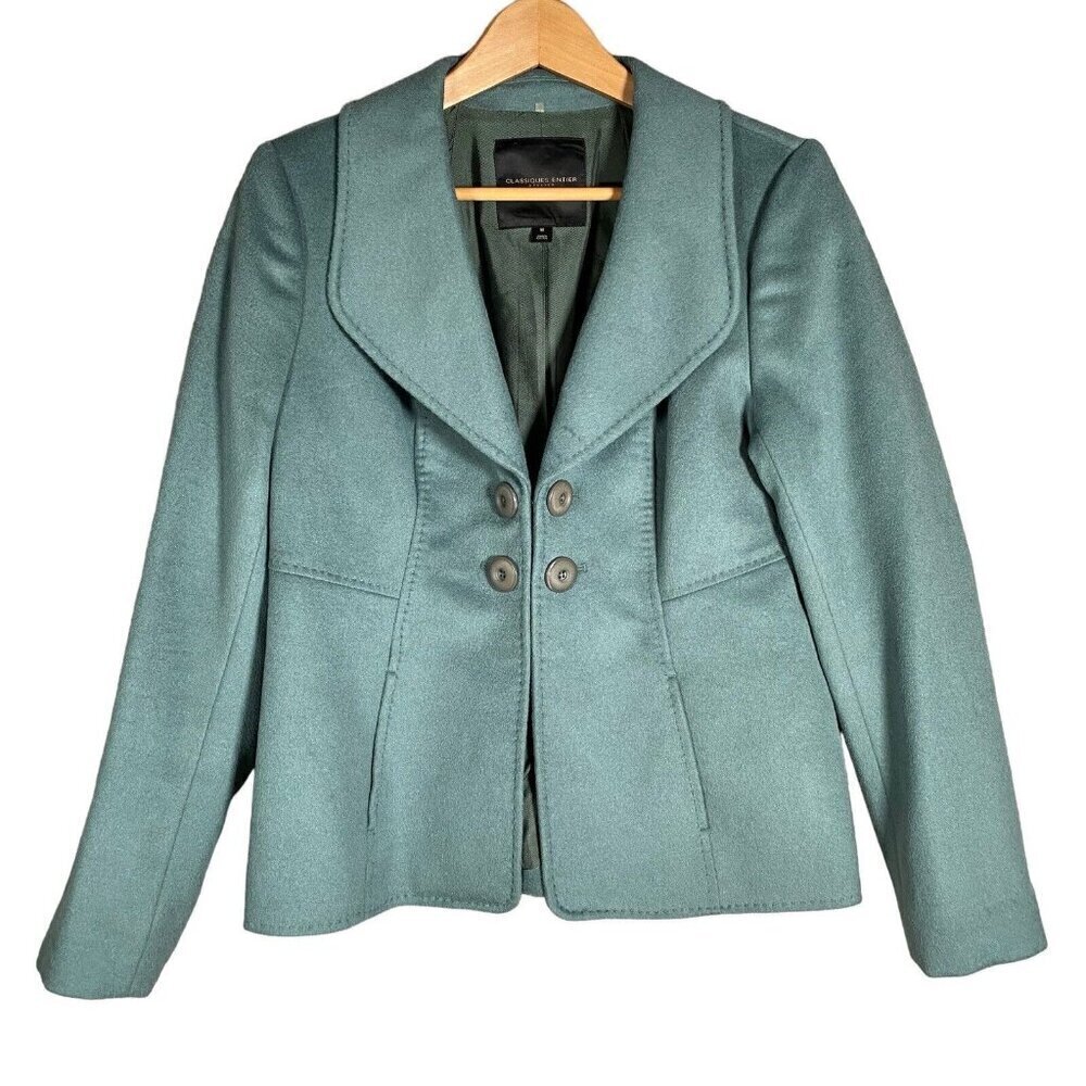 Classiques Entier Atelier Jacket Women's M Wool Angora Cashmere Green Blazer